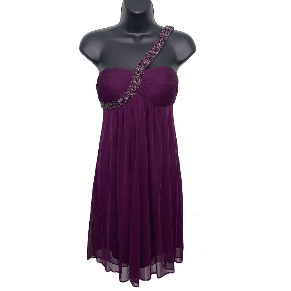 Xscape Beaded One Shoulder Dress